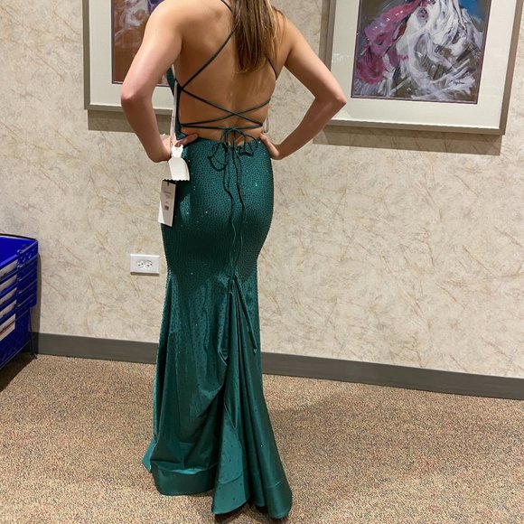 Sherri Hill Emerald Green Prom Dress - Picture 5 of 5